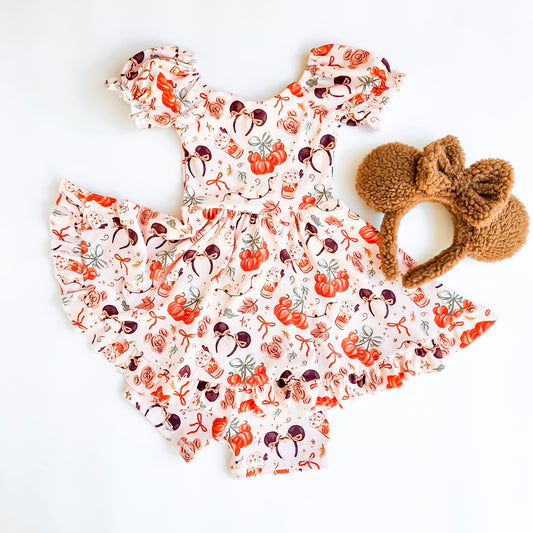 New Fall Kids Athletic Park Dress With Attached Shorties