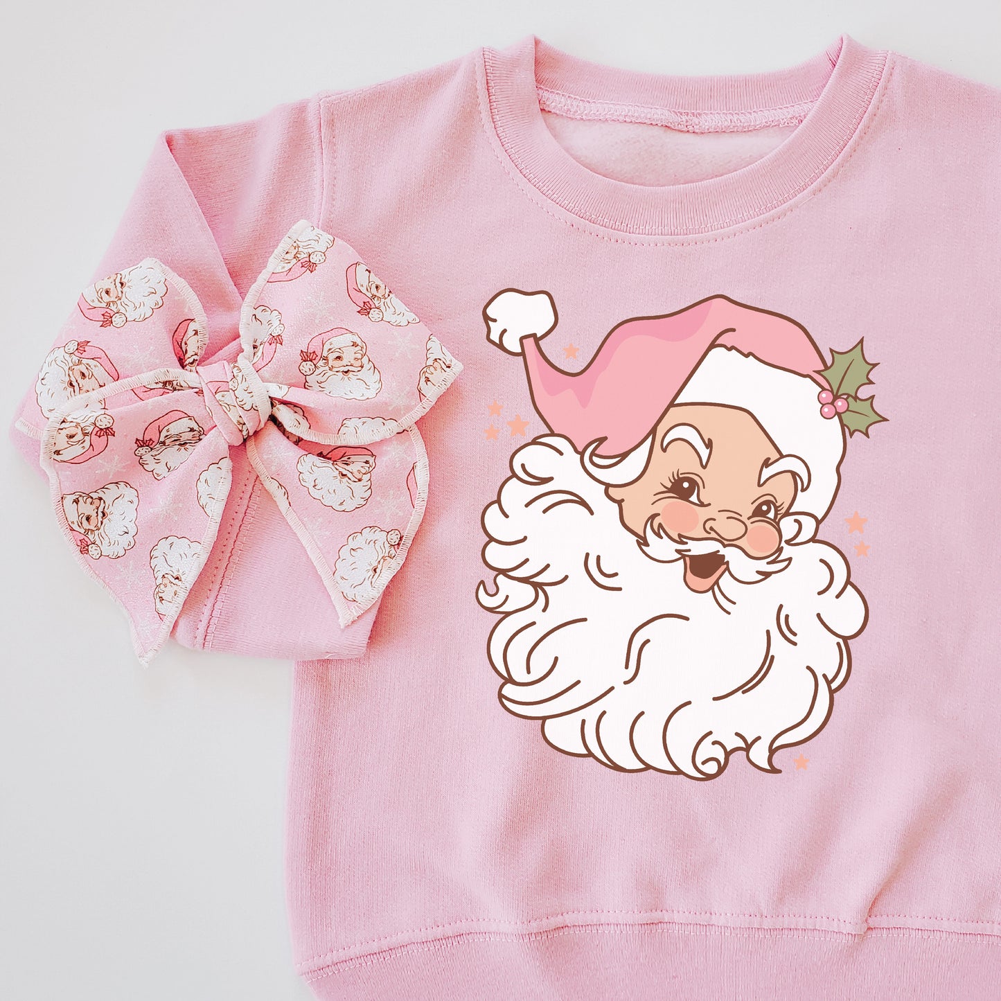 Pink Santa Kids & Adult Crewneck Sweater