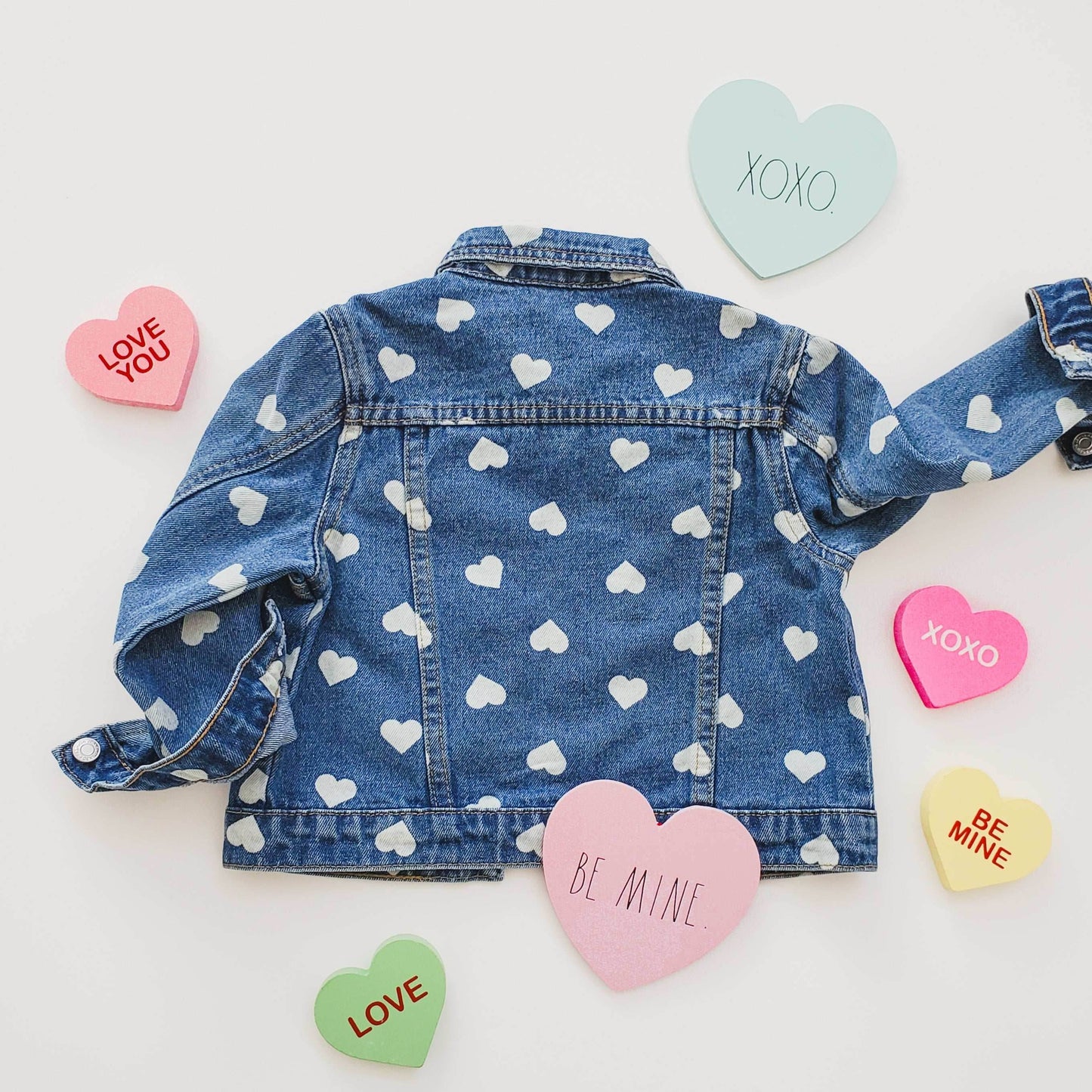 Heart Print Demin Jacket featheredbreaths
