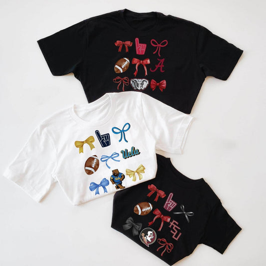 Customizable Girls College Football T-Shirts featheredbreaths