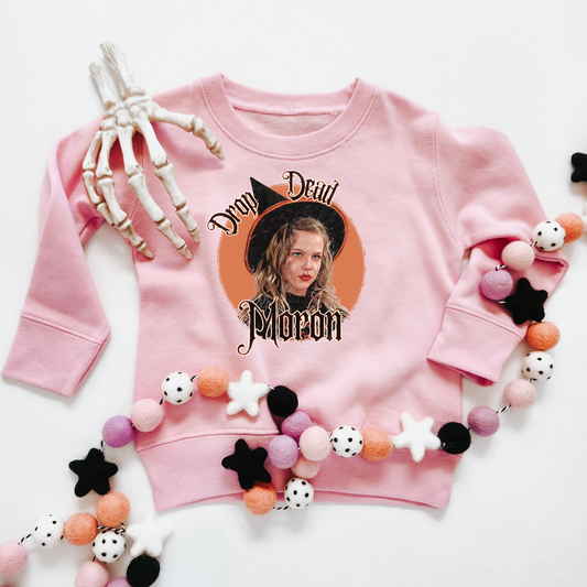 DROP DEAD Moron Kids and Adult Crewneck Sweater