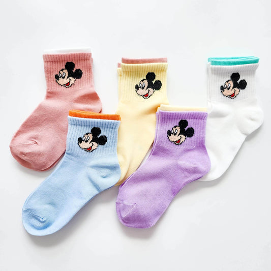 Mouse Colorful Set of 5 Socks featheredbreaths