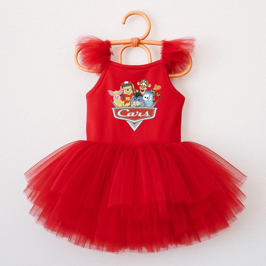 Cars With Pooh & Pals Ballerina Dress 12/18 MONTH / RED