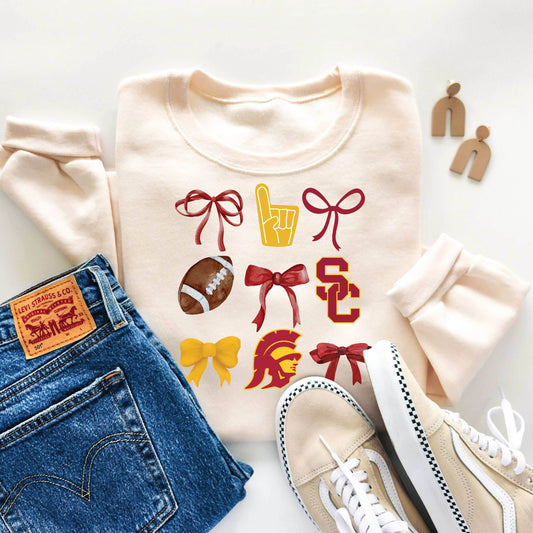 Customizable Girls College Football Sweater in Multipe Colors featheredbreaths