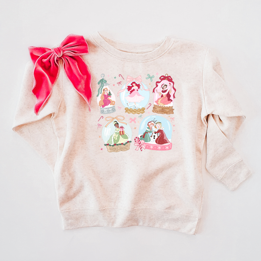 Princess Christmas Ornaments Kids & Adult Crewneck Sweater