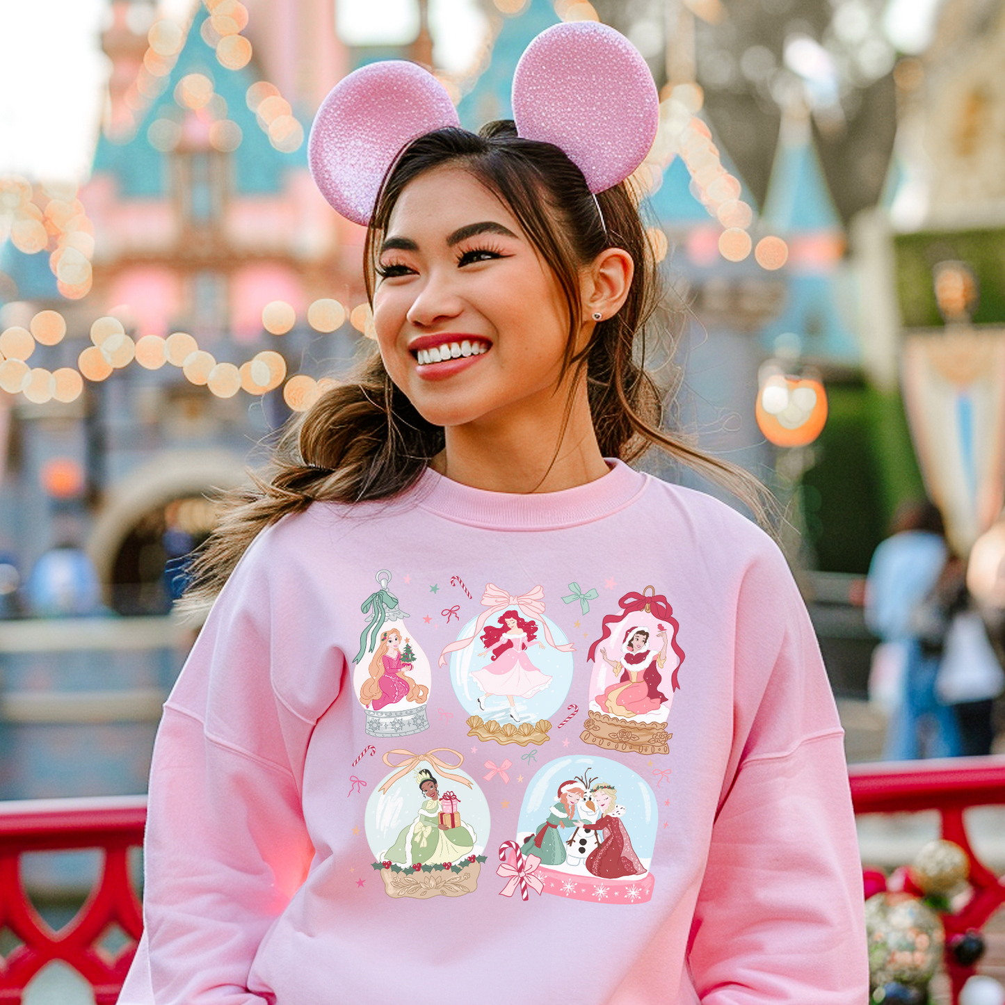 Princess Christmas Ornaments Kids & Adult Crewneck Sweater