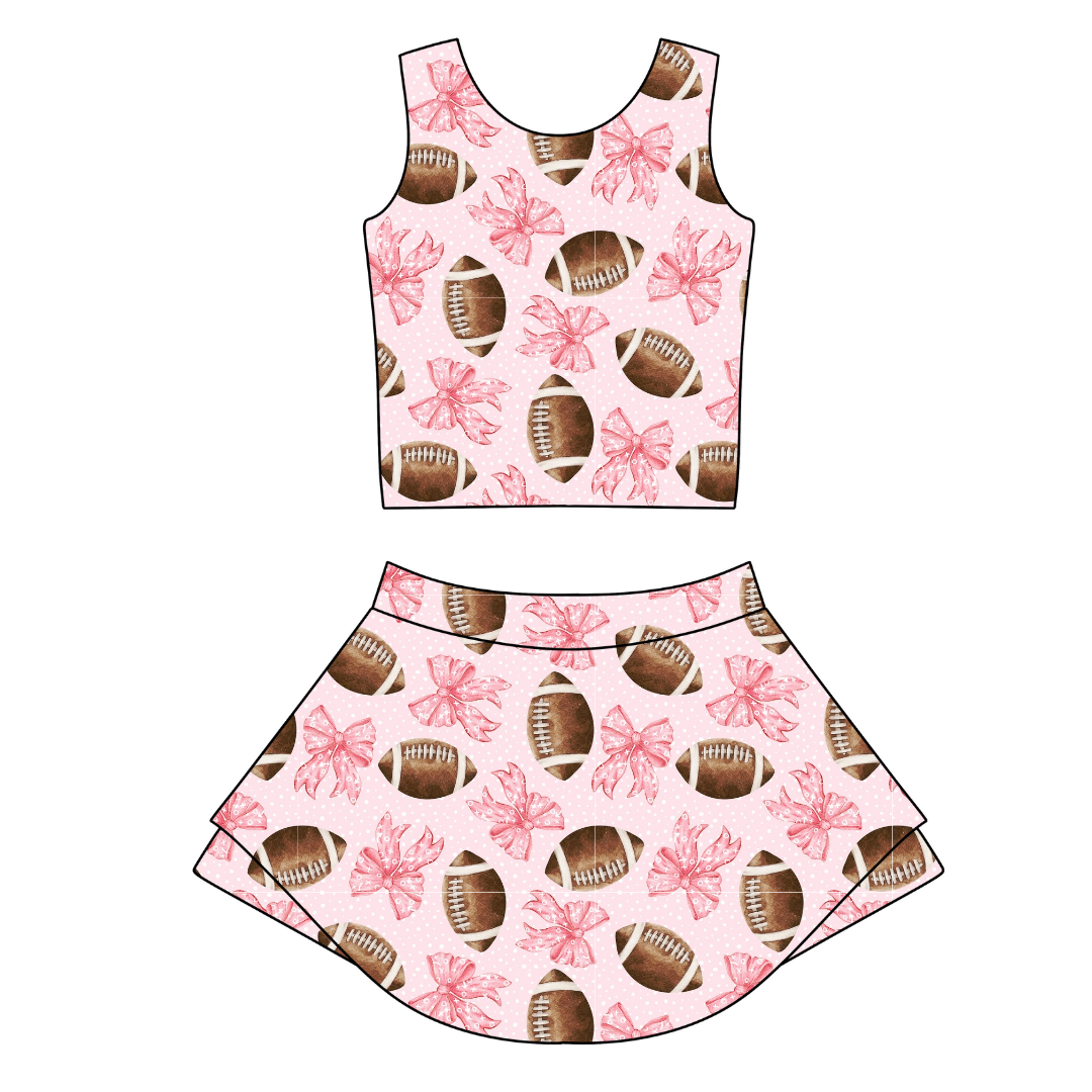 Football Girly Athletic Two Piece Set