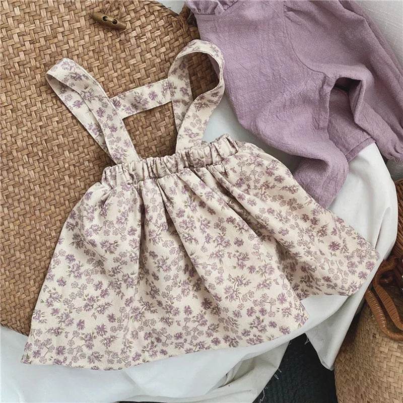 Lavender Soft Cord Suspender Dress