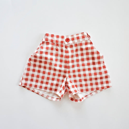 Checkered Infant Shorts for Baby Boys and Girls featheredbreaths