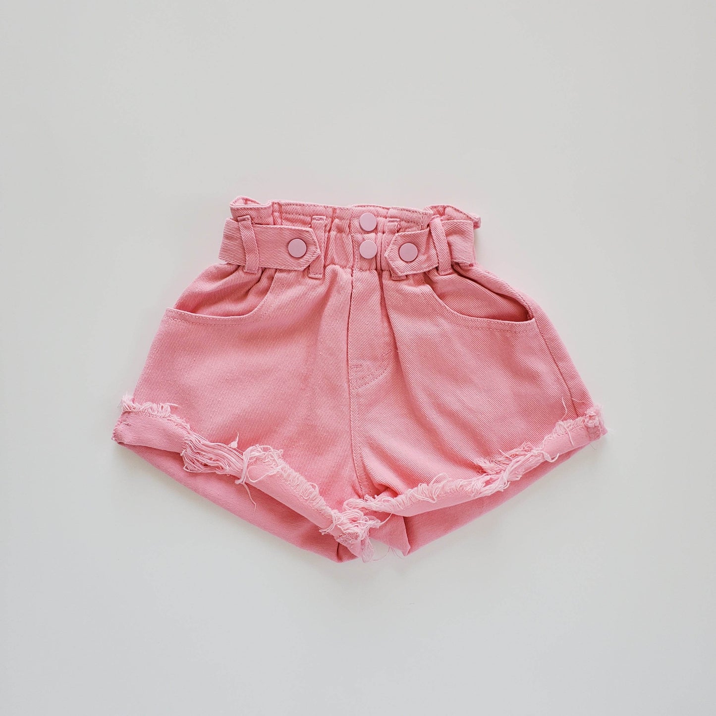 Bright Pink Denim Shorts - Stylish Summer Casual Wear featheredbreaths