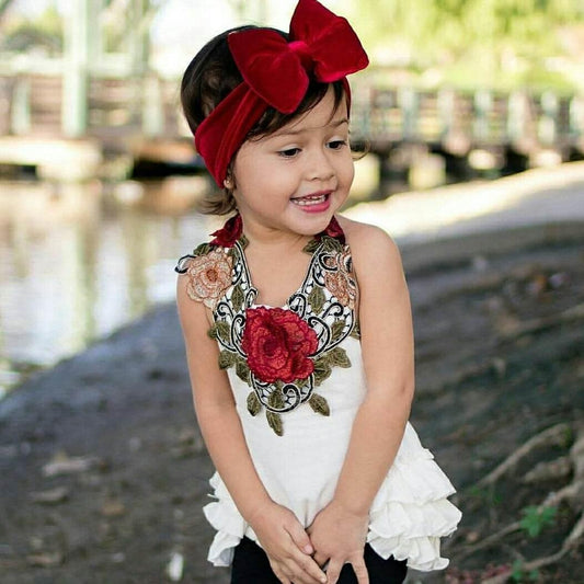 Linen Rose Burst Romper for Girls – Stylish Summer Outfit Feathered Breaths