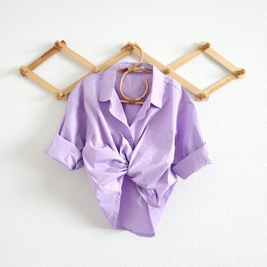 Lilac Oversized Button Up Shirt- Trendy Fashion Top featheredbreaths