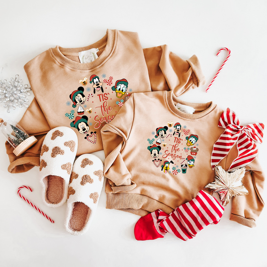 'Tis the Season Kids & Adult Park Friends Crewneck Sweater