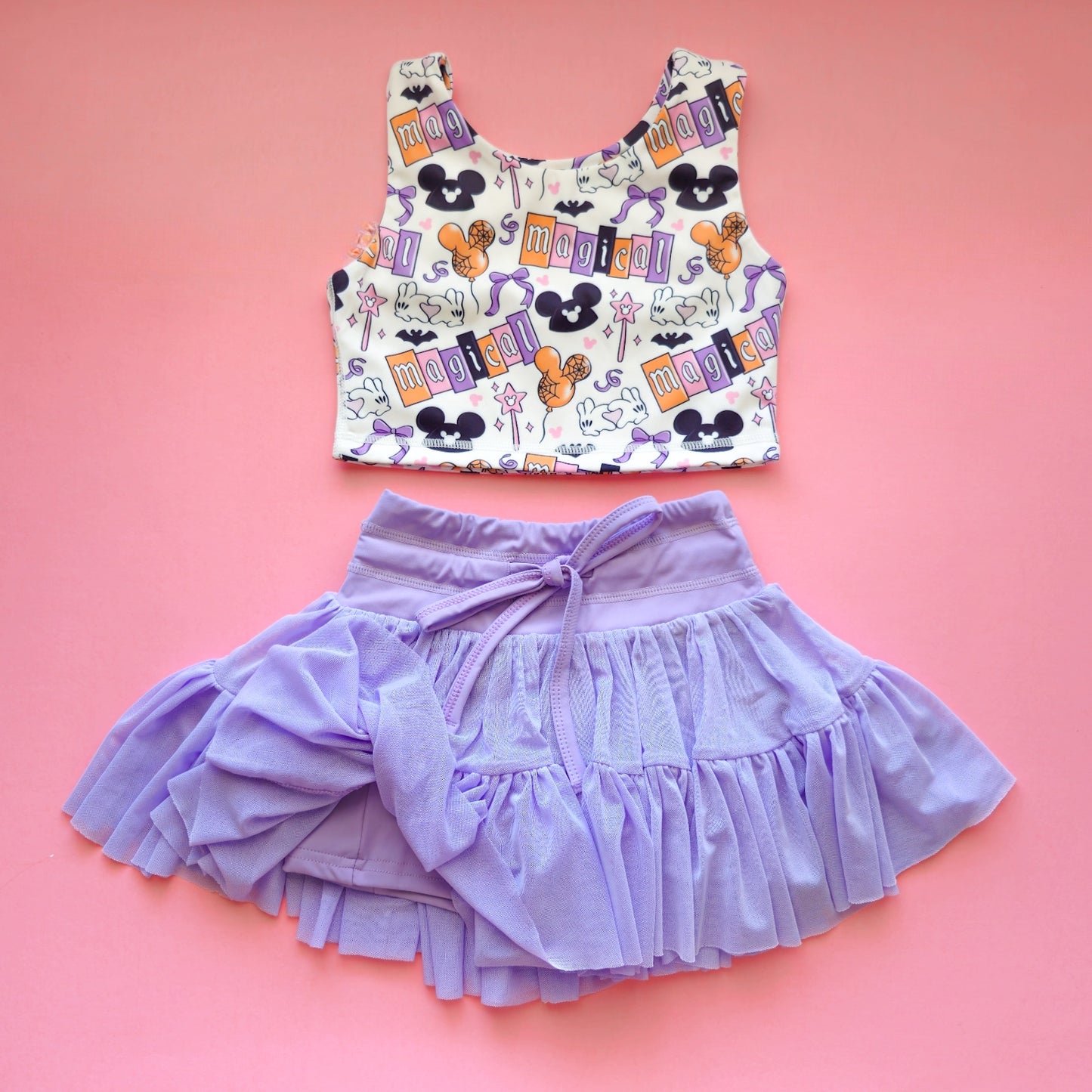 READY TO SHIP Activewear Kids SPOOKY Magical Park Day! Flowy Two Piece