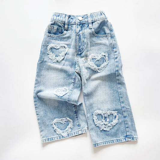 Frayed Sweetheart Denim Jeans