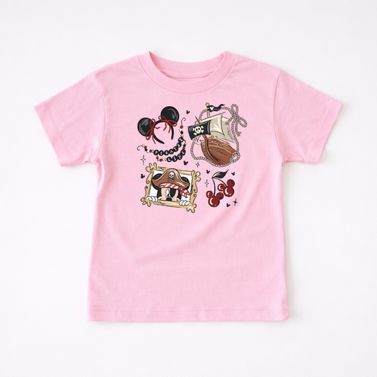 Girly Pirate Mouse Kids & Adult T-Shirt
