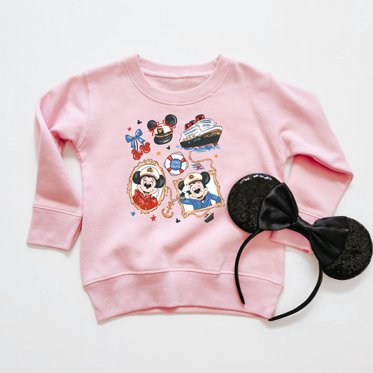 Girly Cruisin' With the Mouse Kids & Adult Crewneck Sweater