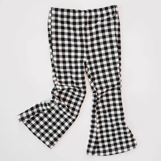 Kids Gingham Flare Bottoms - Feathered Breaths