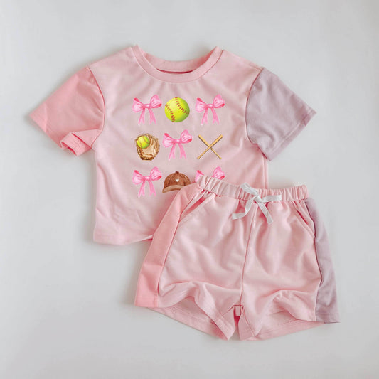 Softball Girl's Colorblock Set - Feathered Breaths