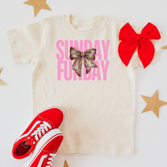 SUNDAY FUNDAY KIDS & ADULT TEE-multiple colors