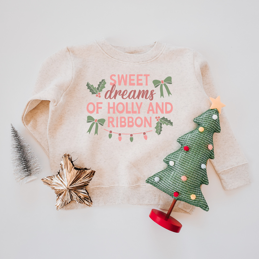 Holly and Ribbon Kids Crewneck Sweater