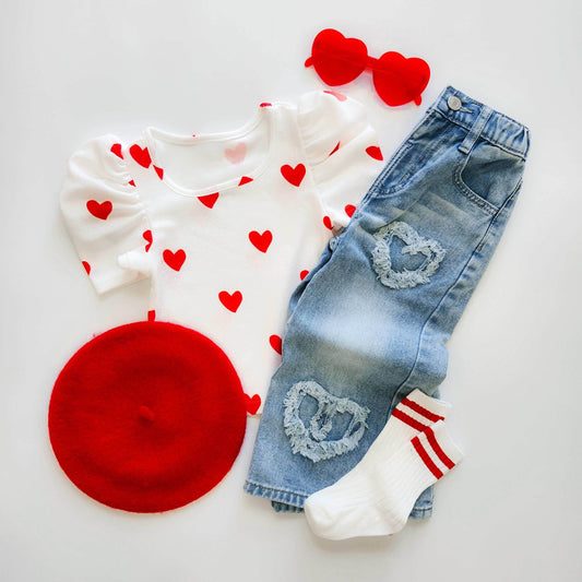 Heartfelt Match: Mama & Mini Valentine Tops - Feathered Breaths