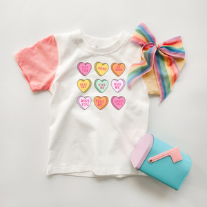 CANDY HEART KIDS & ADULT COLORBLOCK TEE