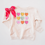 CANDY HEARTS KIDS & ADULT CREWNECK SWEATER-multiple colors