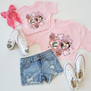 FOREVER AND ALWAYS LOVE LOCKET KIDS & ADULT TEE-pink