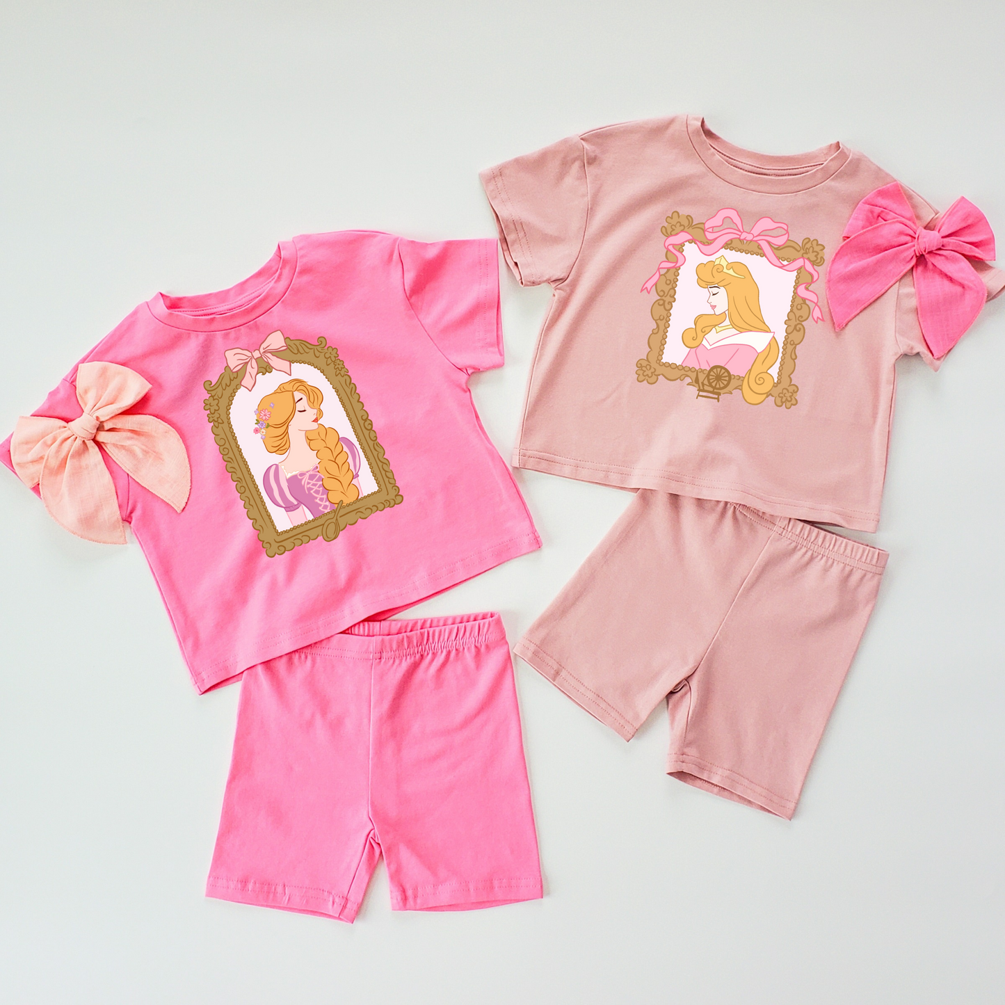 PRINCESS TOP & BIKER BOTTOMS COLLECTION-PINK