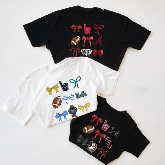 Customizable Girls College Football T-Shirts featheredbreaths