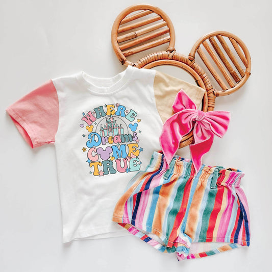 Where Dreams Come True Colorblock T-shirt featheredbreaths