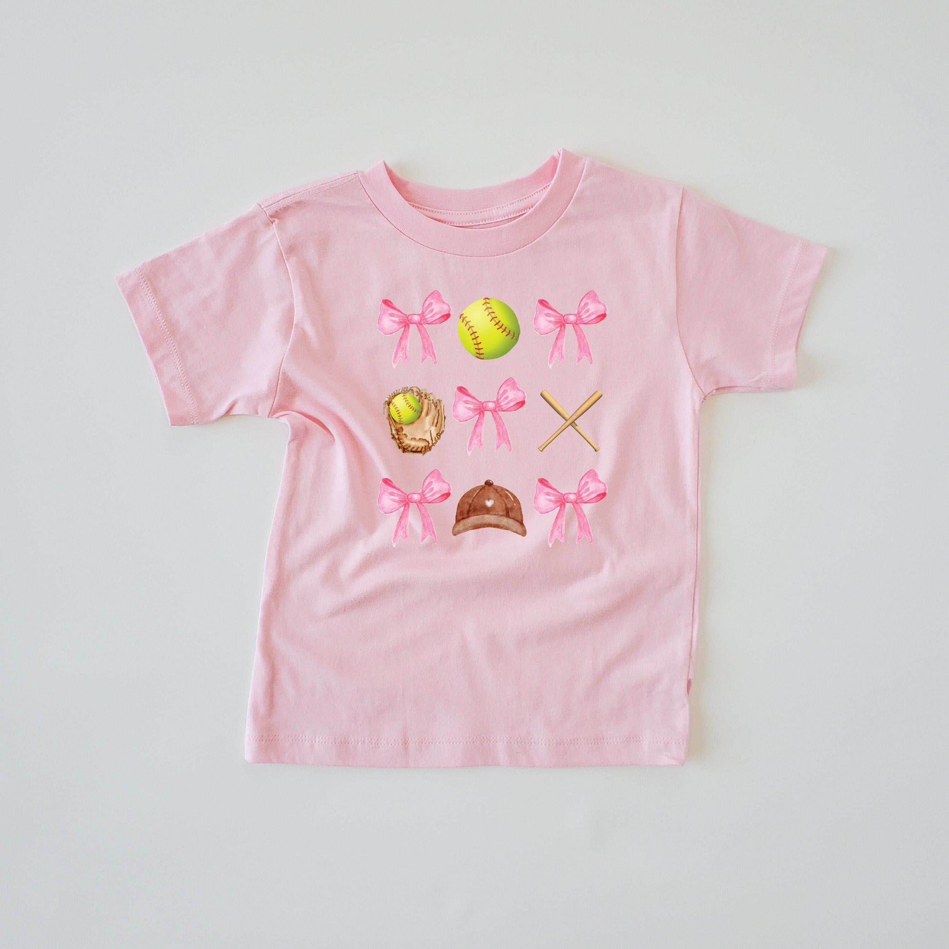 Softball Girl's T-Shirt in Multiple Colors