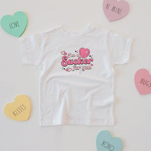 SUCKER FOR YOU KIDS & ADULT TEE-white