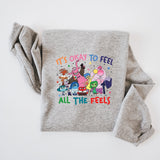 ALL THE FEELS KIDS & ADULT CREWNECK SWEATER-multiple colors