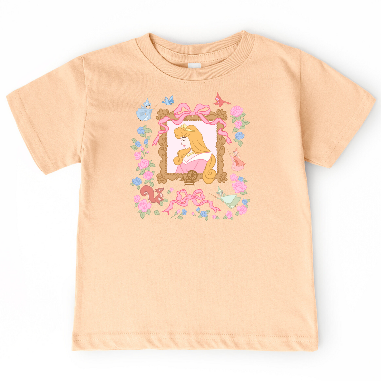 SLEEPING BEAUTY PRINCESS COQUETTE KIDS & ADULT TEE-multiple colors