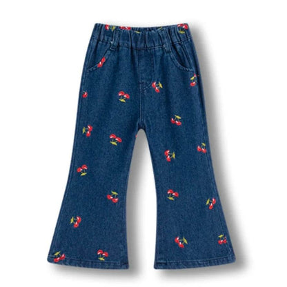 Cherry Embroidered Flair Pants featheredbreaths