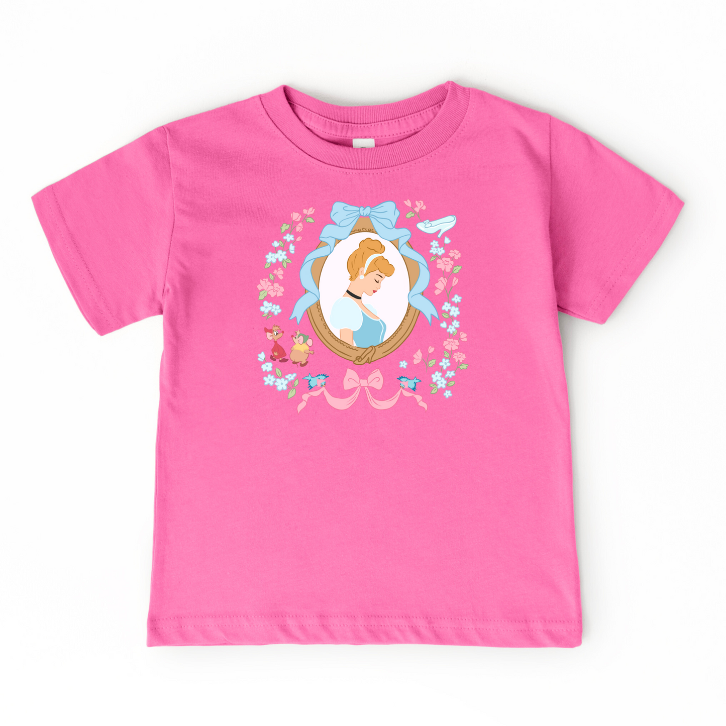 Glass Slipper Princess Coquette T-Shirt for Toddlers, Kids, Adults in Multiple Colors