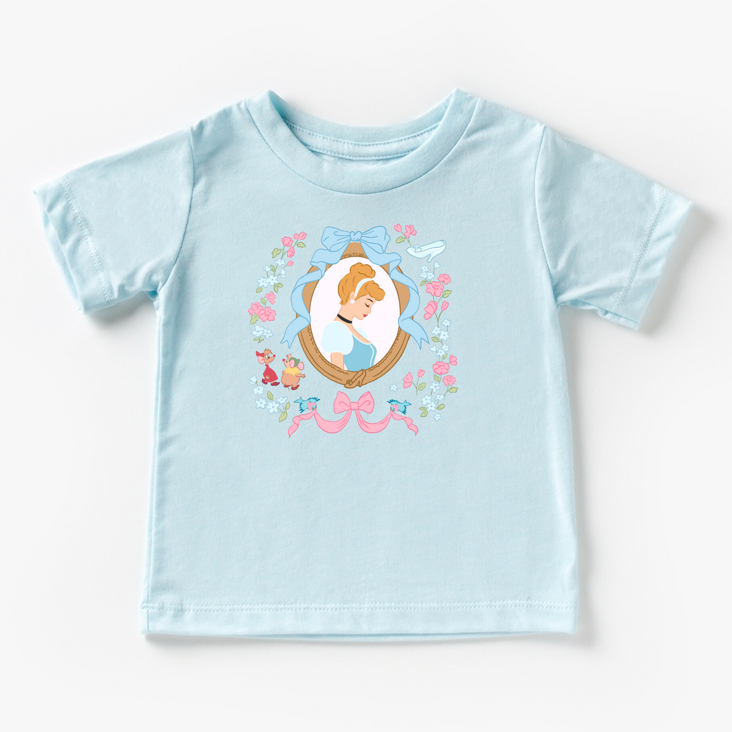 Glass Slipper Princess Coquette T-Shirt for Toddlers, Kids, Adults in Multiple Colors