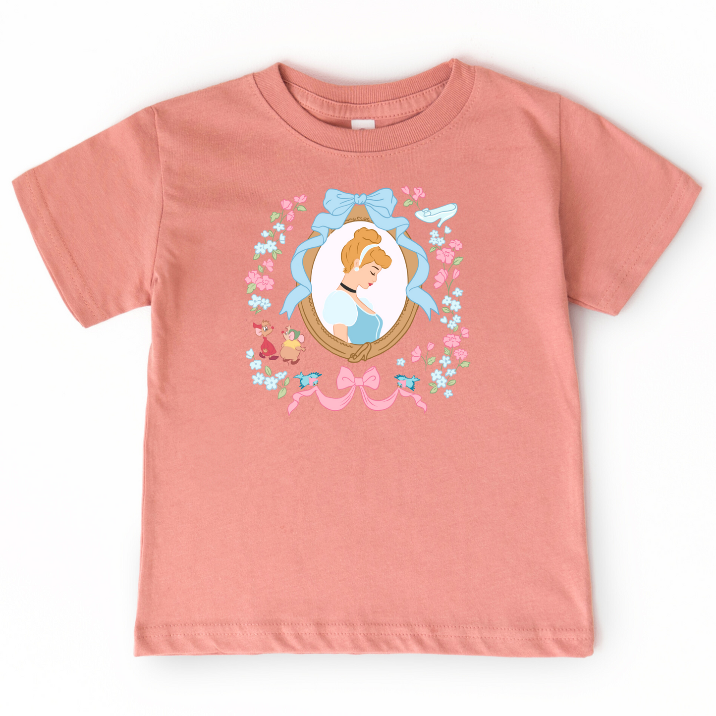 Glass Slipper Princess Coquette T-Shirt for Toddlers, Kids, Adults in Multiple Colors