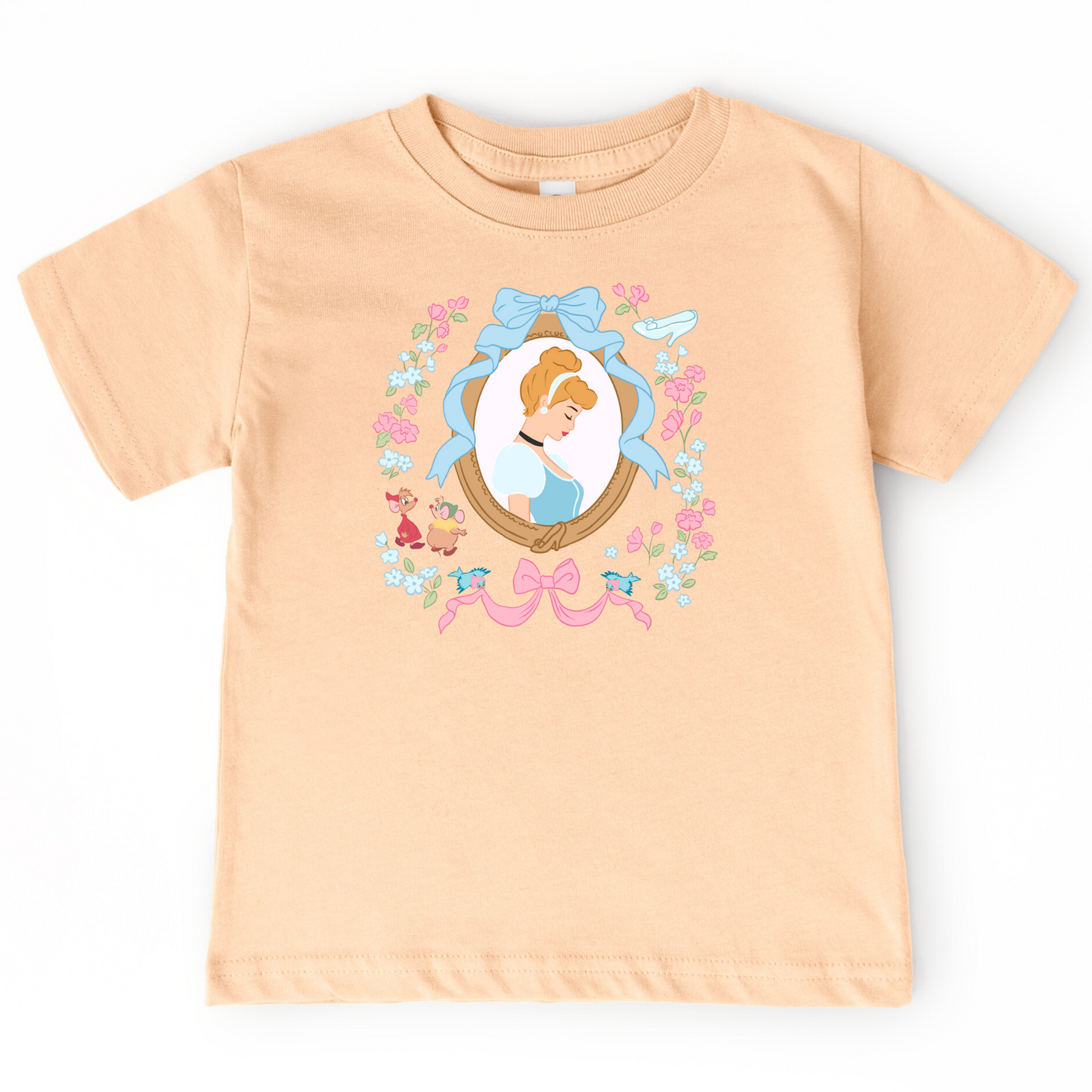 Glass Slipper Princess Coquette T-Shirt for Toddlers, Kids, Adults in Multiple Colors