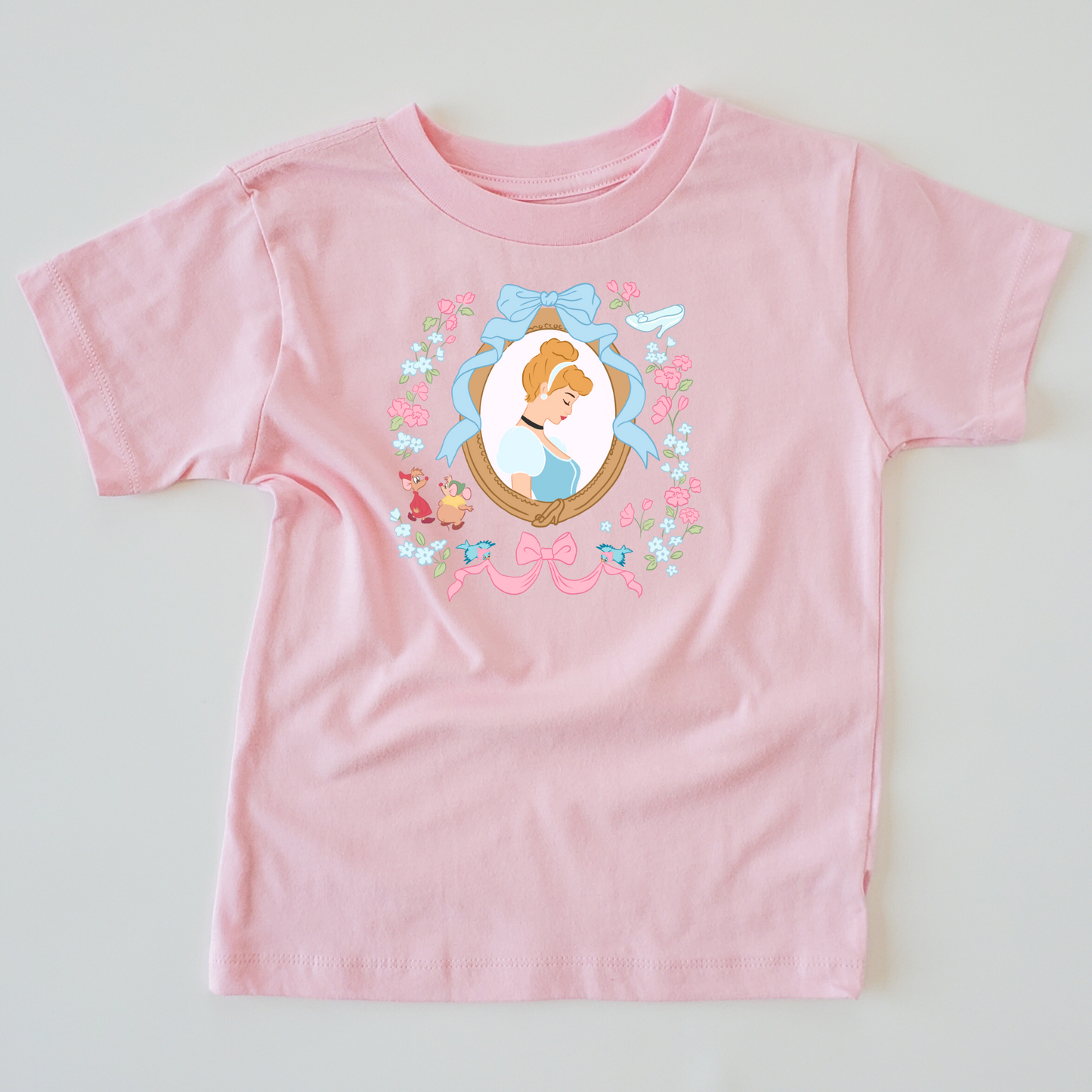 Glass Slipper Princess Coquette T-Shirt for Toddlers, Kids, Adults in Multiple Colors