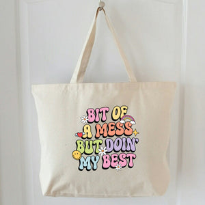 DOIN' MY BEST CANVAS TOTE BAG