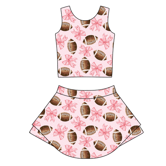 Football Girly Athletic Two Piece Set