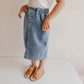 Denim Midi Length Skirt
