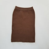 CHOCOLATE FITTED, MIDI LENGTH SKIRT