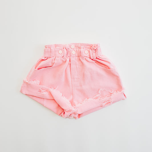 BRIGHT PINK DENIM SHORTIES