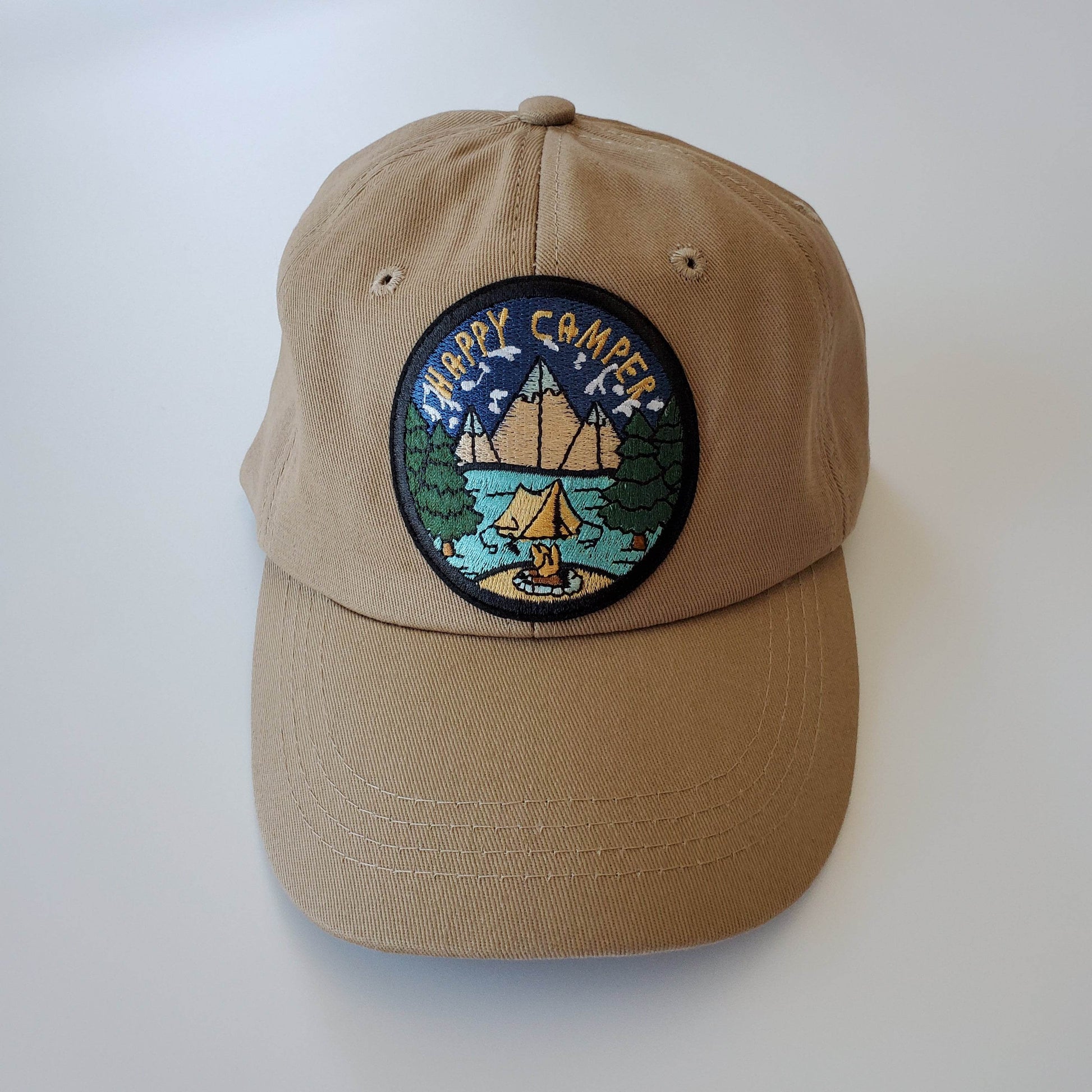 Happy Camper Adjustable Cap for Outdoor Adventures and Comfort featheredbreaths