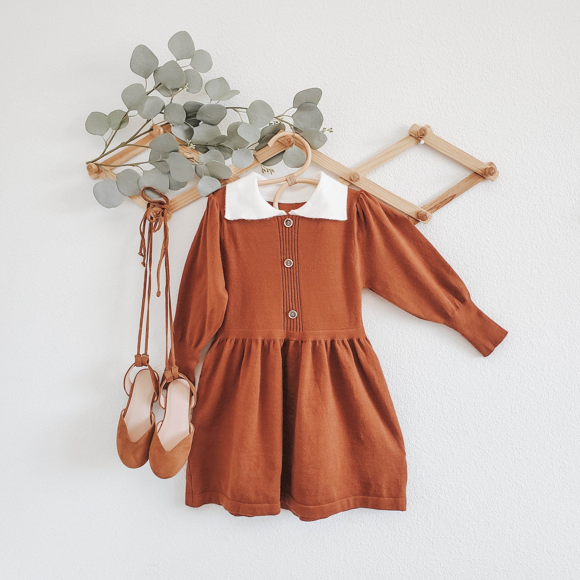 Thankful Little Sweater Dress for Girls - Cozy Knit Fall Outfit featheredbreaths
