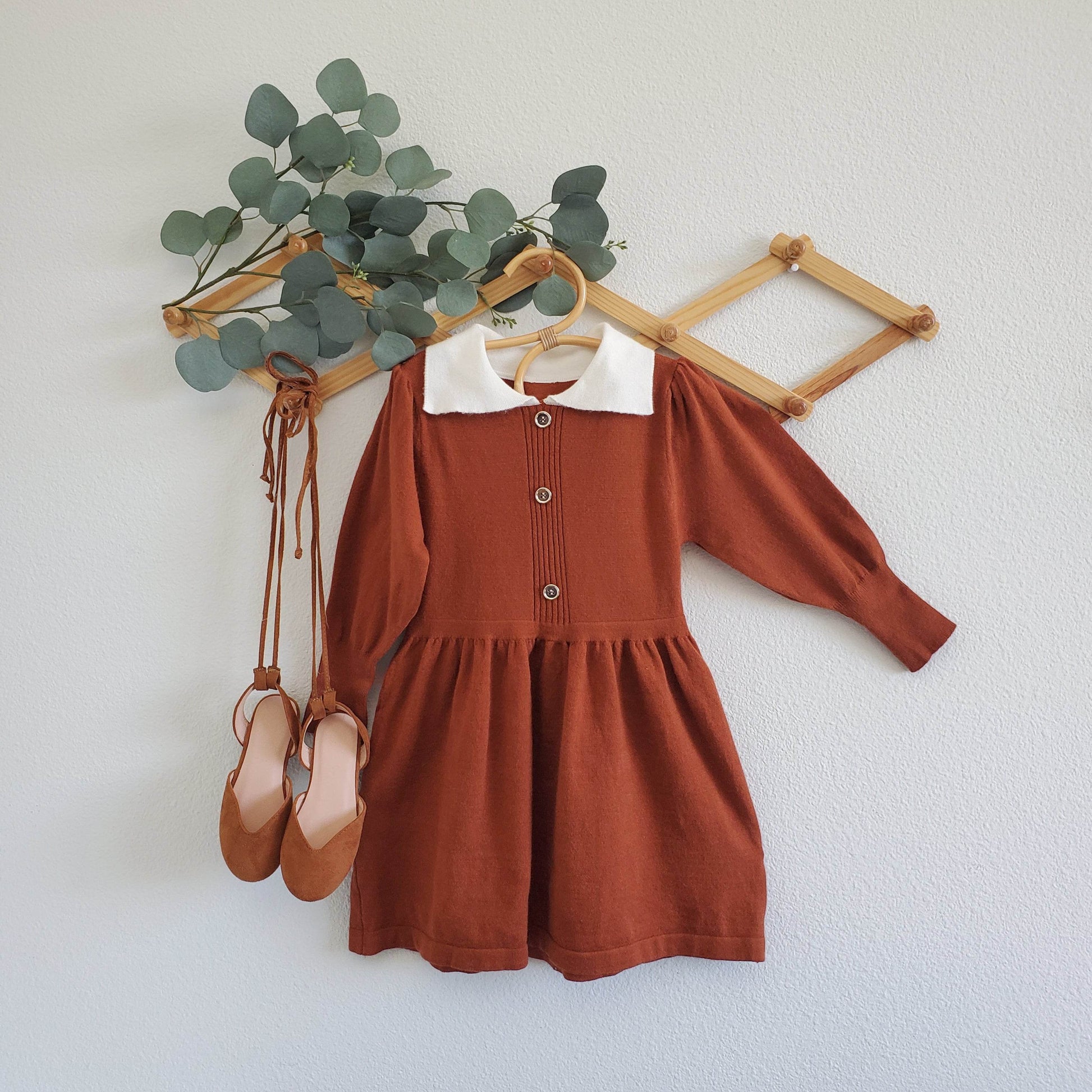 Thankful Little Sweater Dress for Girls - Cozy Knit Fall Outfit featheredbreaths